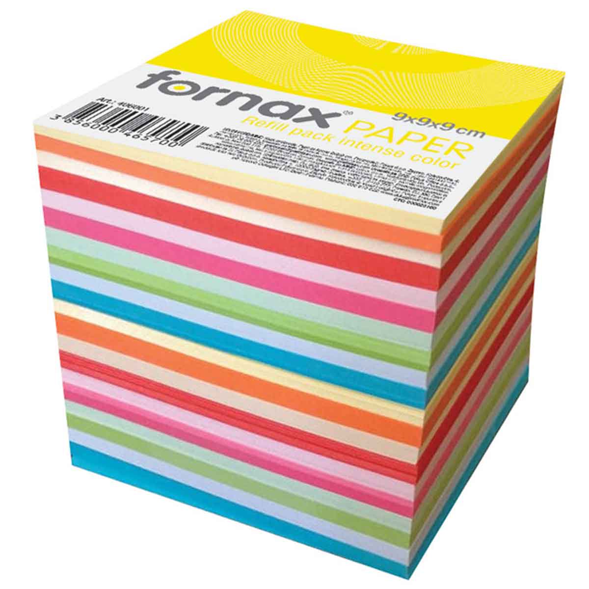 Fornax kocka papirna 9x9x9cm intezivne boje